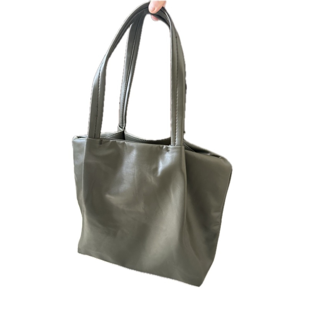 NEIMAN MARCUS Dark Olive Green Tote Bag